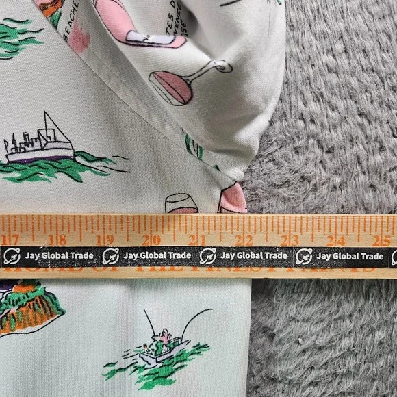 Lou & Grey Sweater Women Medium Beach Vacation Sailing Boat Stretch‎ White - Picture 7 of 9